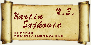 Martin Šajković vizit kartica